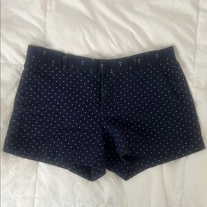 Joe Fresh Navy and White Polka Dot High Waist Shorts